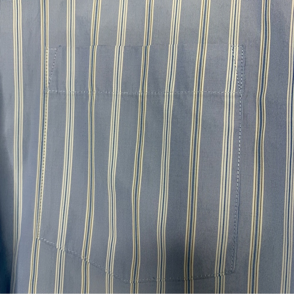 Theory Blue Lourah Cotton Tech Stripe Blouse Size P / Size 0-00 - Picture 8 of 12
